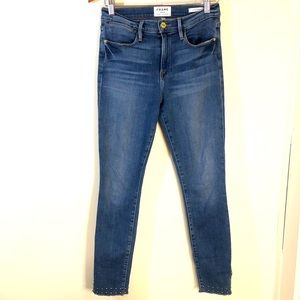 Frame le high skinny jeans studded ankle size 28